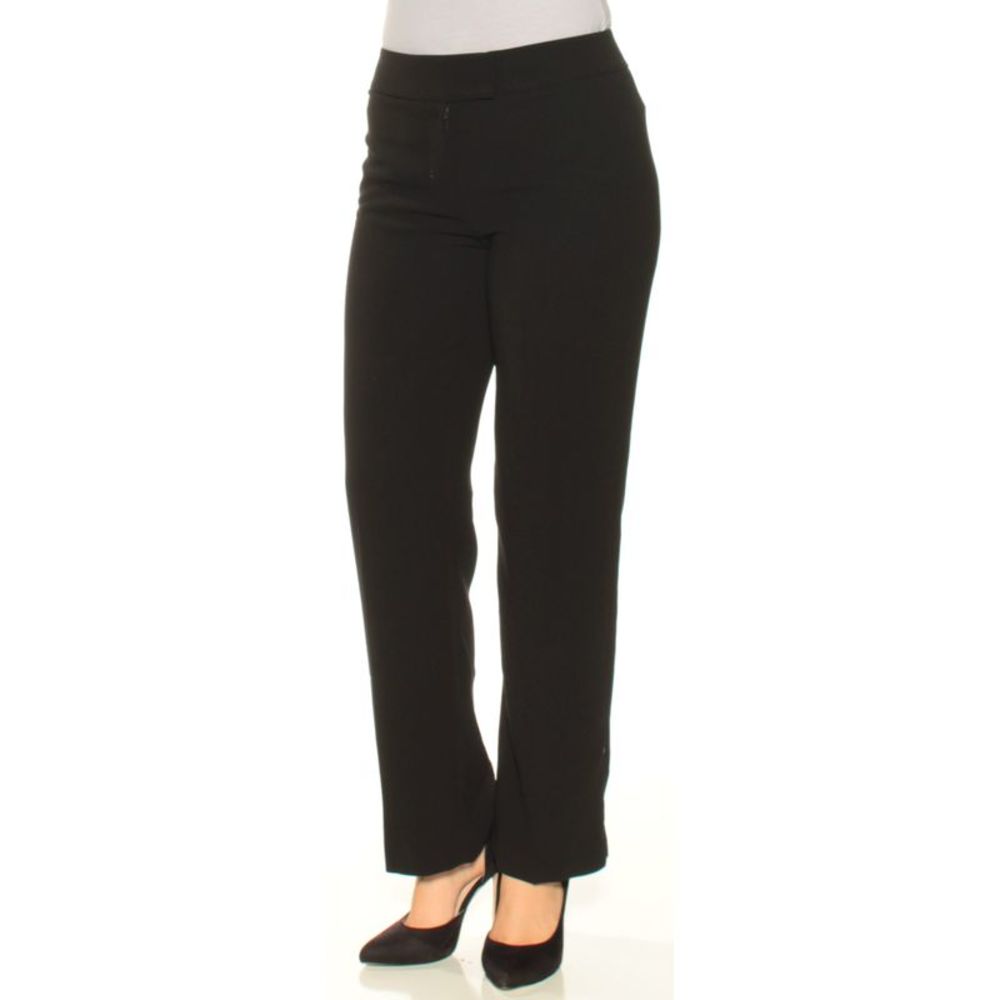 TAHARI Womens Black Straight leg Wear To Work Pants 4 Petites